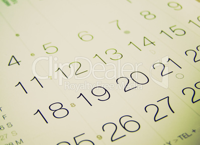 retro look calendar