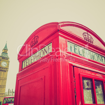 vintage look london telephone box