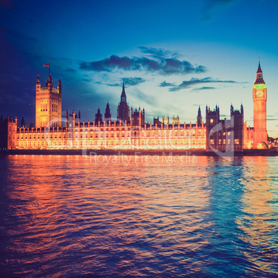 vintage look houses of parliament