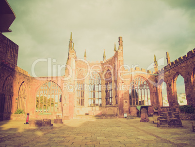 retro look coventry cathedral ruins