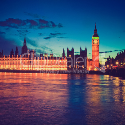 vintage look houses of parliament