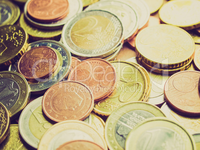 retro look euro coins