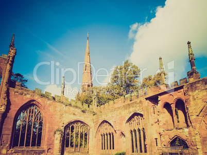 retro look coventry cathedral ruins