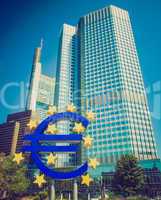 retro look european central bank in frankfurt