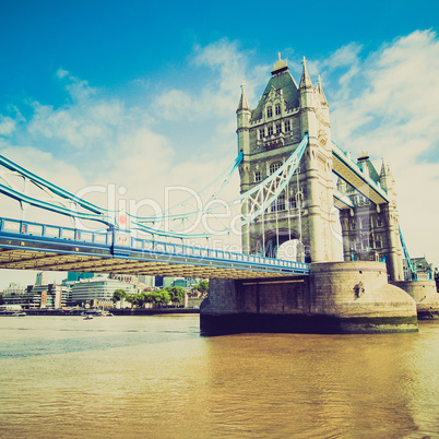 vintage look tower bridge, london