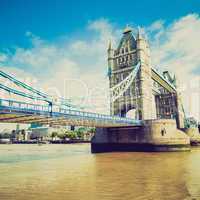 vintage look tower bridge, london