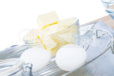 butter vor eier auf kühlgitter