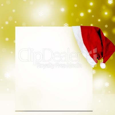 Christmas card with Santa Claus hat