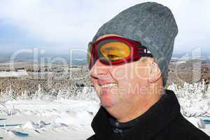 Man with ski goggles