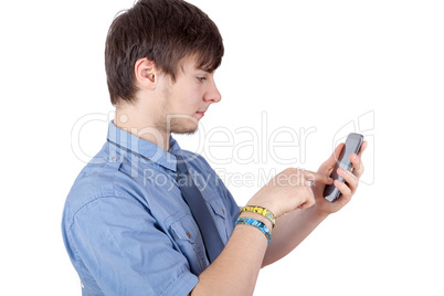 Young businessman calling by phone