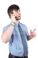 Young businessman calling by phone