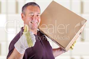 Man carrying moving box