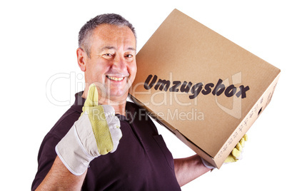 Man carrying moving box