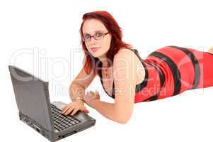 Girl with laptop.