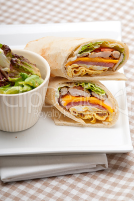 club sandwich pita bread roll