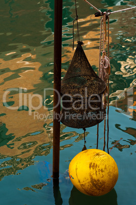 venice italy fishing gear on canal