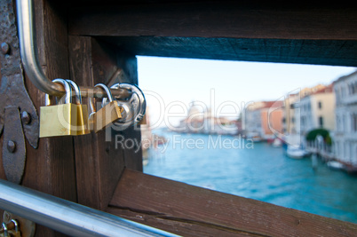 venice italy love lockers on accademia bridge