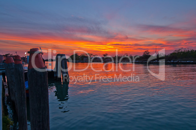 italy venice burano island sunset