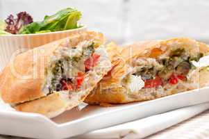 ciabatta panini sandwichwith vegetable change feta
