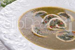 cabbage soup with meat rolls