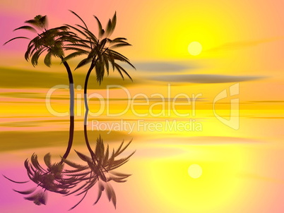 Palm trees holidays - 3D render