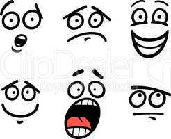 emoticon or emotions set cartoon illustration