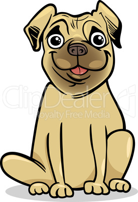 cute pug dog cartoon illustration