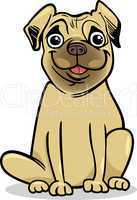 cute pug dog cartoon illustration