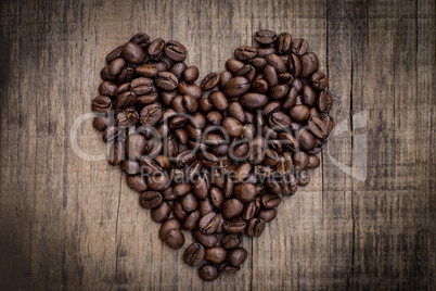 coffee bean heart