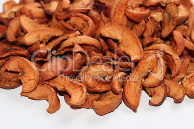 dried apples on the white background