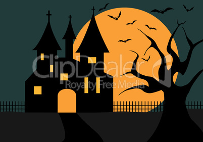 Illustration Of A Halloween Castle