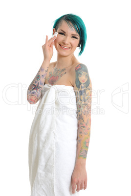 young punkgirl with tattoo