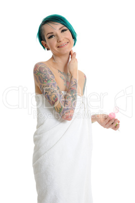 young punkgirl with tattoo