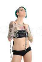 young punkgirl with chain