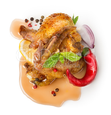 Chicken wings with vegetables