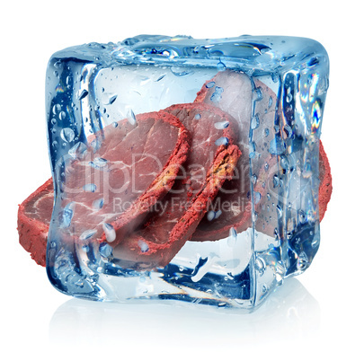 Basturma in ice cube