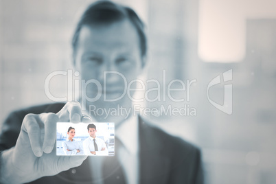 Businessman presenting digital interface