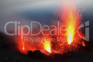 Stromboli erupting