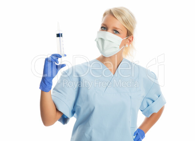 Krankenschwester mit Spritze