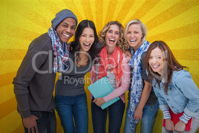 Cheerful group of friends posing together