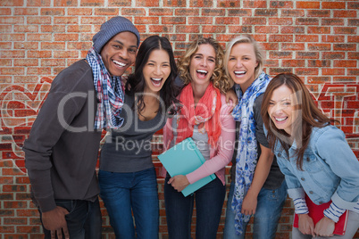 Smiling group of friends posing together