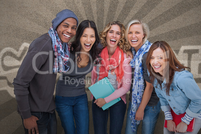 Happy group of friends posing together