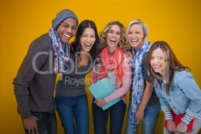 Cheerful group of friends laughing together