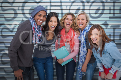 Happy group of friends laughing together