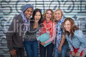 Happy group of friends laughing together