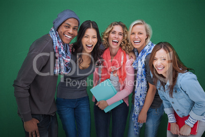 Group of cheerful friends posing together