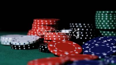 Poker. Chips falling.