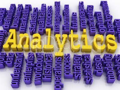 3d concept illustration of analytics business analysis