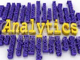 3d concept illustration of analytics business analysis
