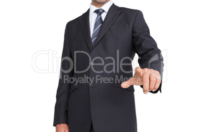 Classy businessman pointing finger